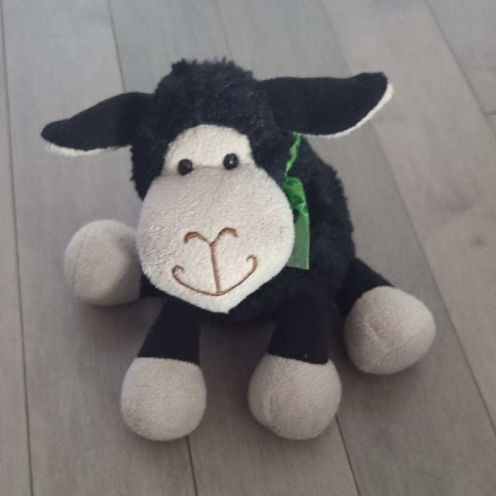 Adorable Black and White Stuffed Sheep Toy
